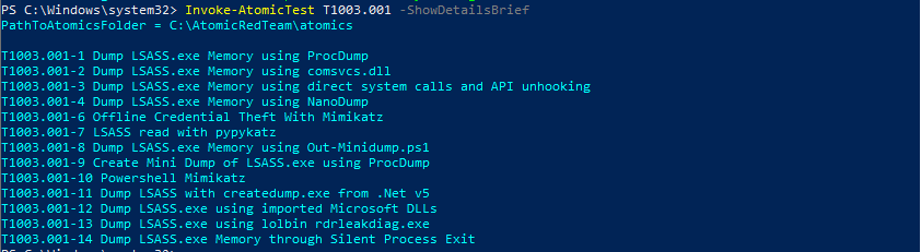 T1003.1 Credential Dumping Test Results
