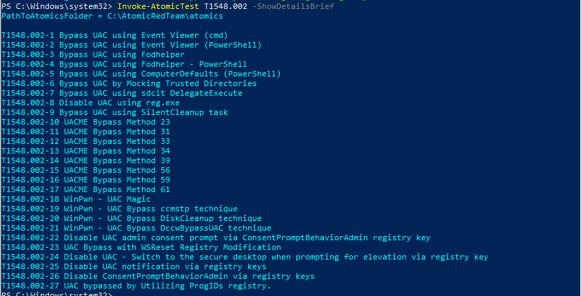 T1548.1 UAC Bypass Test Results