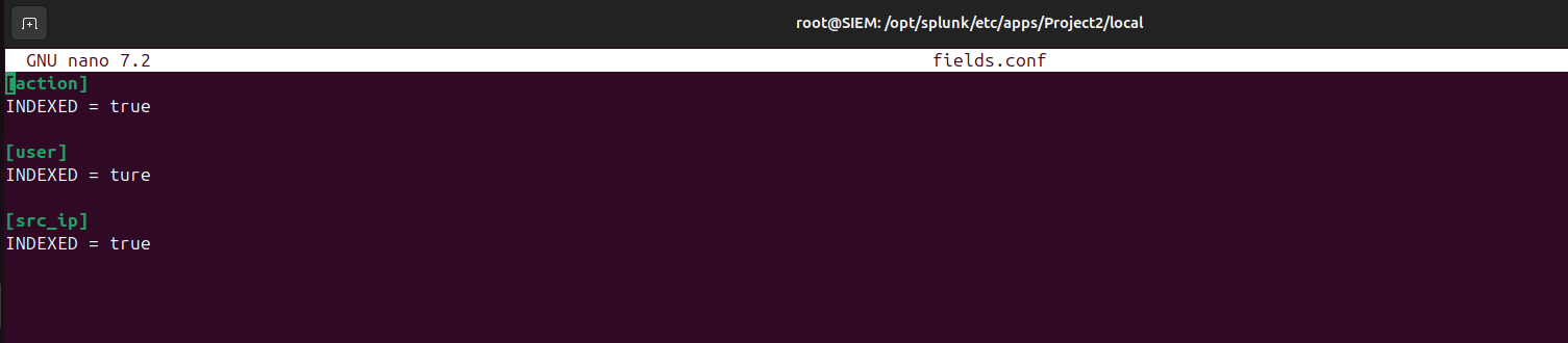 fields.conf Splunk configuration