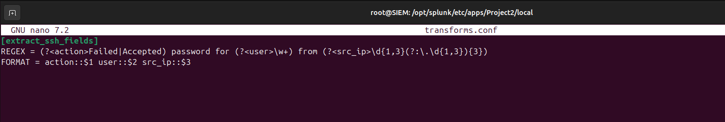 transforms.conf Splunk configuration